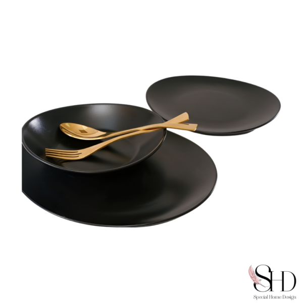 סט 18 חלקים אובלי STONWARE EMPERADOR בגודל 32/23/22CM בצבע שחור מט