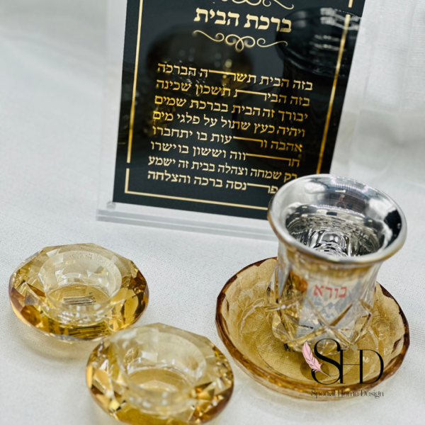⁦כוס קידוש קריסטל זהב⁩ – תמונה ⁦3⁩