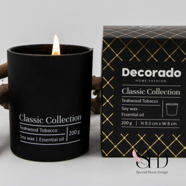 ⁦TEAKWOOD TABACCO -נר סויה גדול 450 גרם⁩ – תמונה ⁦3⁩