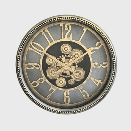 שעון קיר דקורטיבי וינטג' גלי שיניים – קוטר 50 ס"מ
