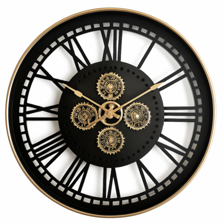 שעון קיר דקורטיבי עם גלגלי שיניים