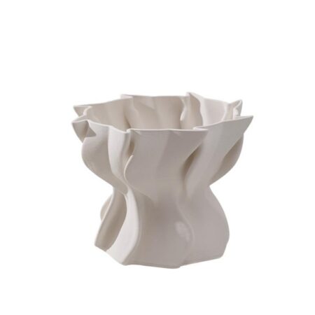 אגרטל קרמיקה לואיס תלת מימד לבן