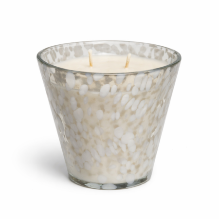 נר ריחני פאצ'ולי אמבר בזכוכית מנומרת